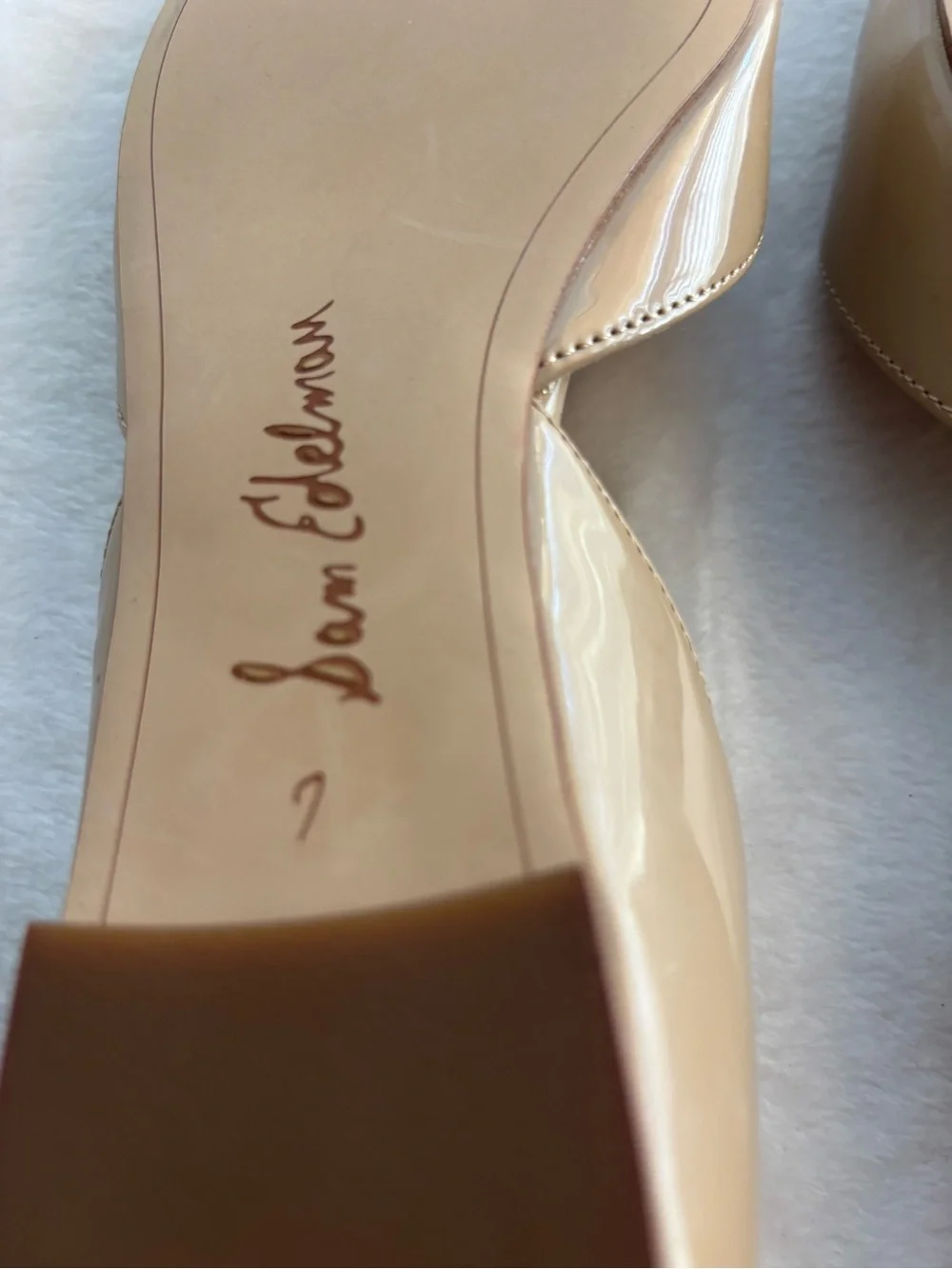 Sam Edelman Rodney d’Orsay Patent Flat in Nude Size 7M